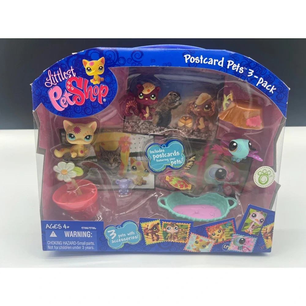 Littlest Pet Shop Hasbro 2009 Postcard Pets 3 Pack #1231-1233